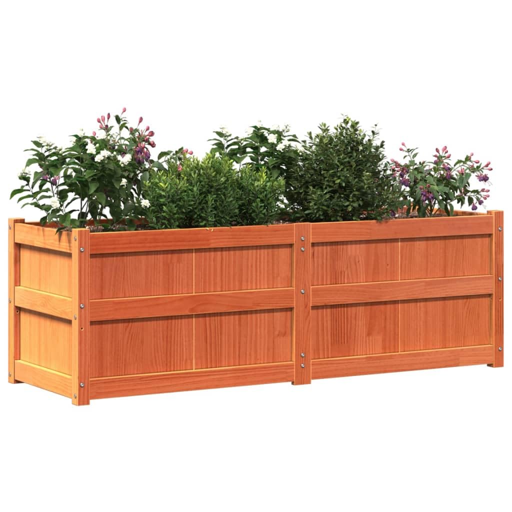 Generic Podwyższona Grządka, Donica z Litego Drewna Sosnowego na Warzywa, Kwiaty, Zioła, Balkon, Patio, Podwórko, Sadzenie na Zewnątrz i Dekoracje Rustykalne (Brązowa sosna)