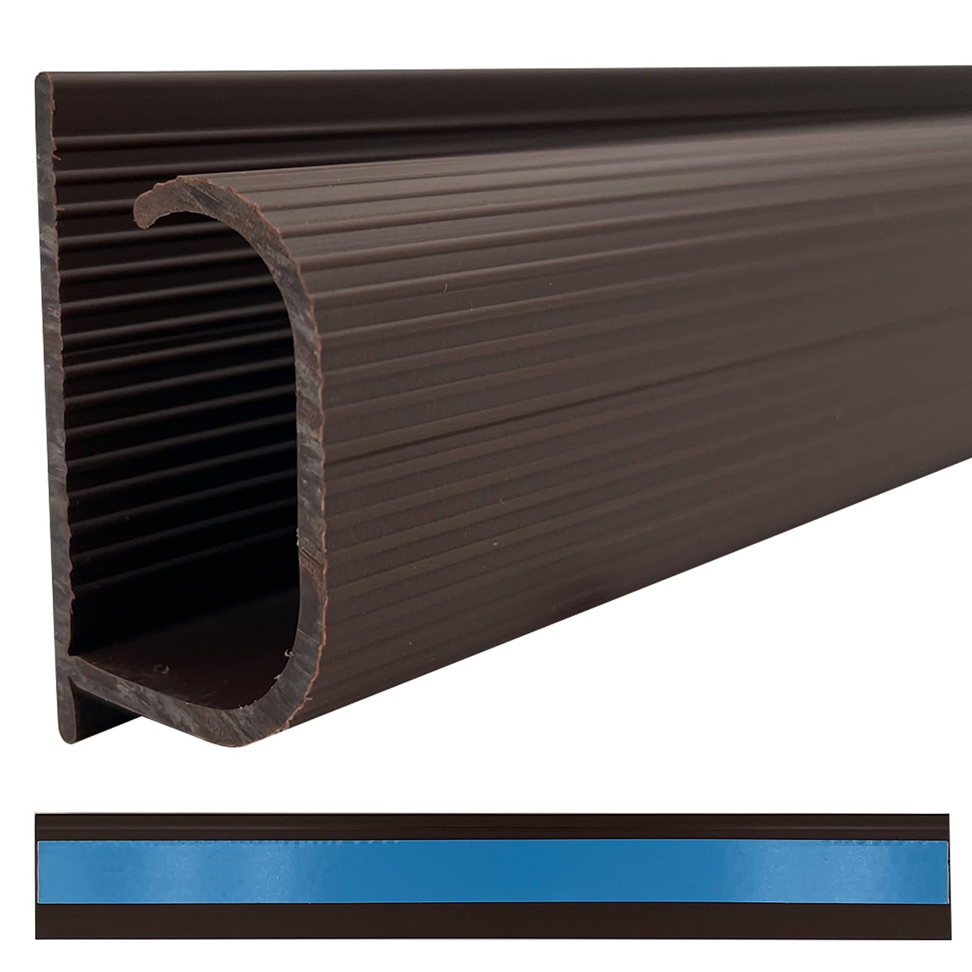 Electriduct Small J Channel Cable Raceway Self Adhesive Desk Cord Organizer and Wire Manager for Computer, Gaming and Entertainment Centers - Brown -