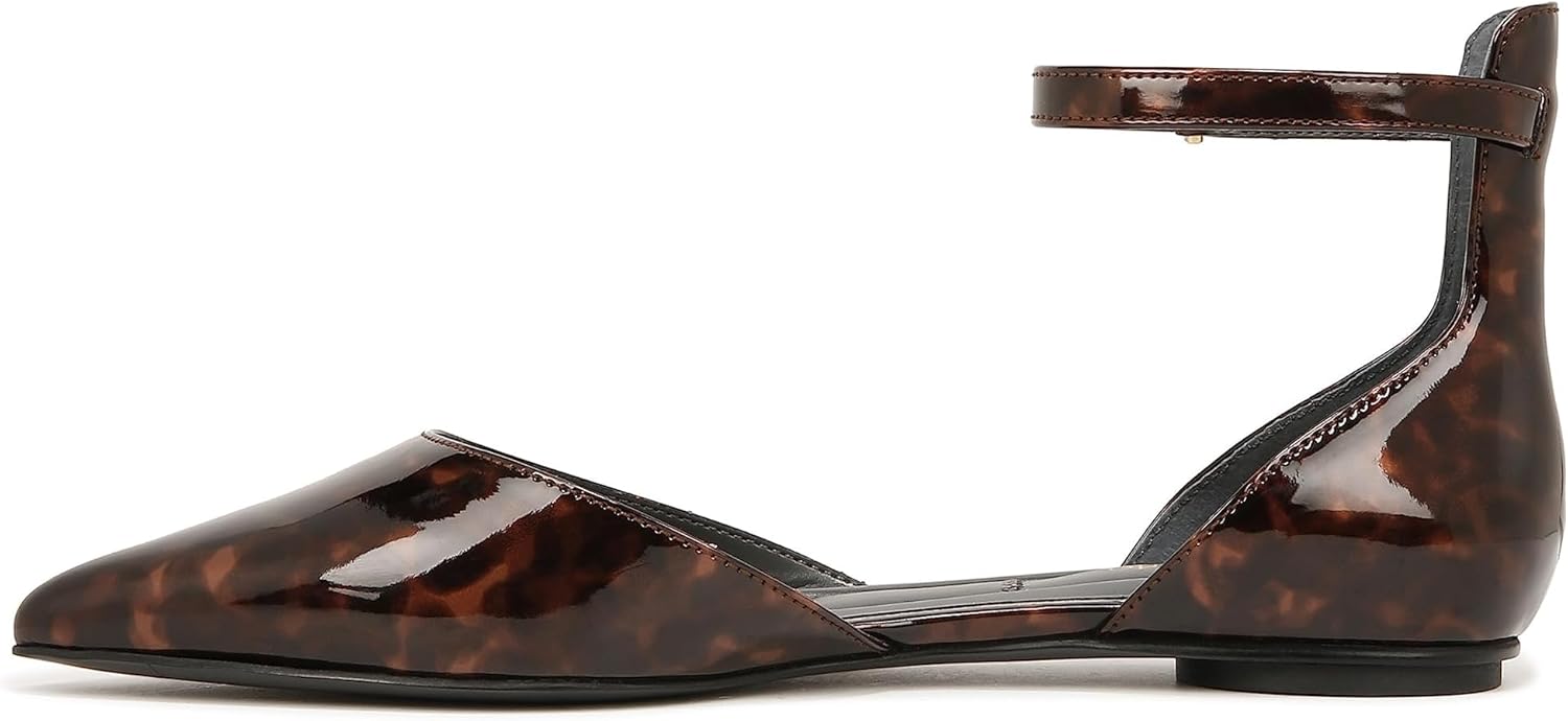 Franco Sarto Womens Racer Flat D'Orsay Pointed Toe Shoe Tortoise Brown Multi 8 M