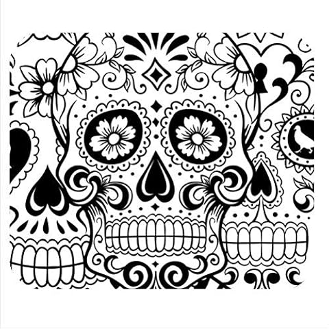 custom cool sugar skull pattern,unique skull design cloth cover rectangle Mouse Pad 8.87 X 7.28 inch Cover