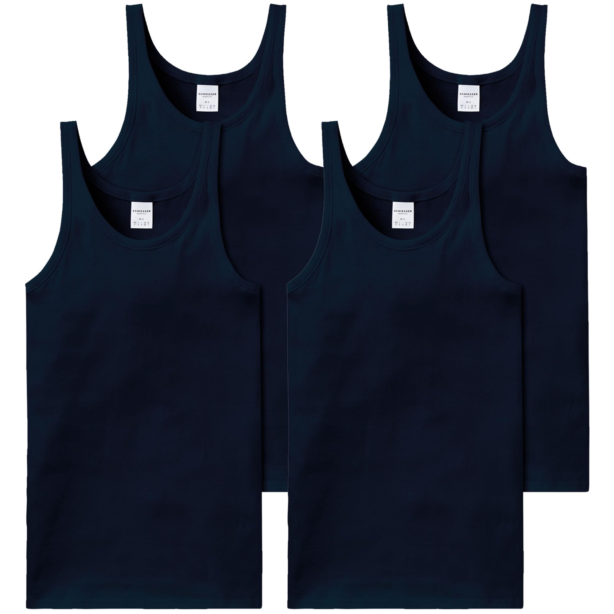 Schiesser 205144 Essentials Feinripp Unterhemd 4er Pack
