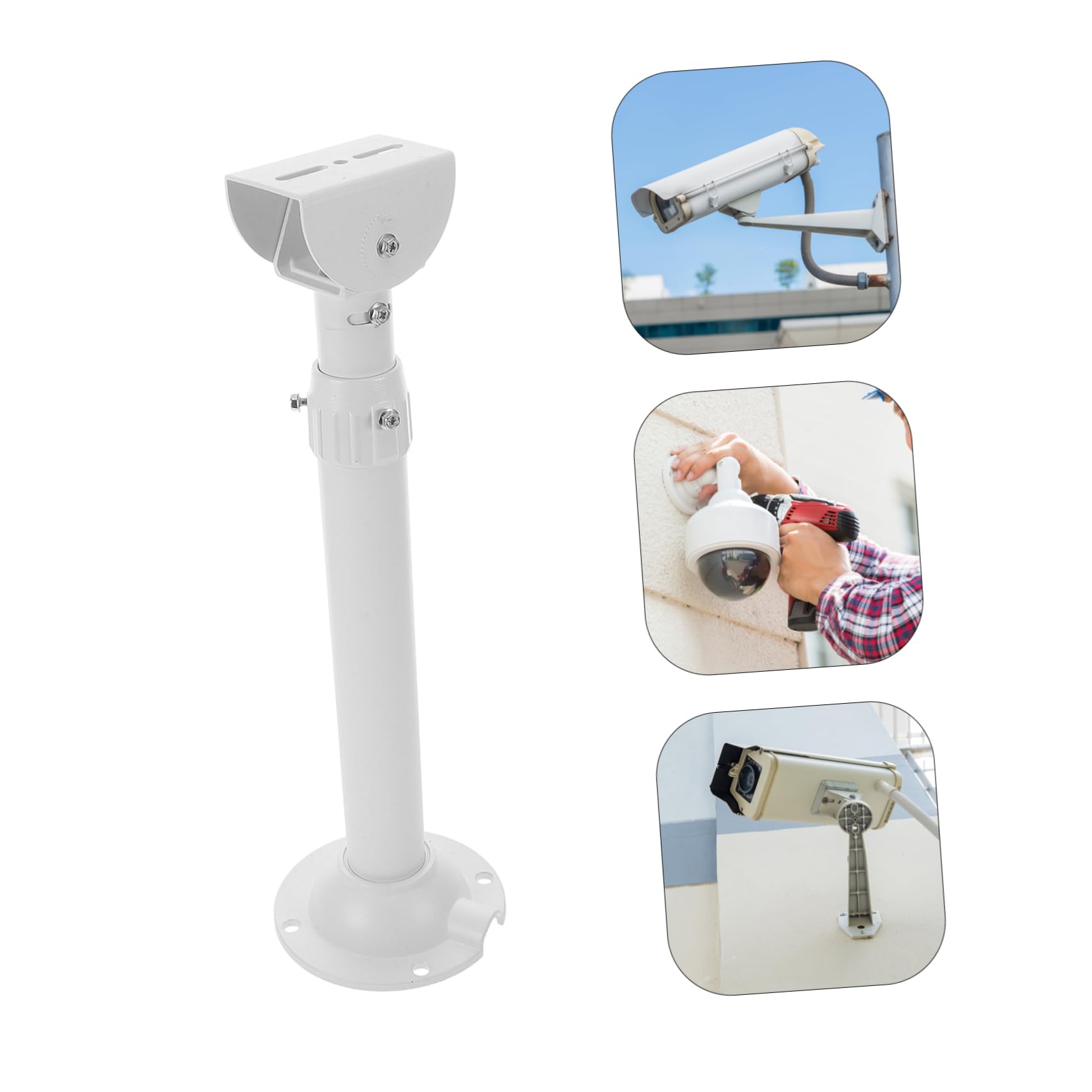 Lurrose Staffa per Telecamera di Sorveglianza Dome in Lega di Alluminio, Supporto da Parete Resistente per Uso Interno ed Esterno, Rotazione 360° e 90°, Facile da Installare