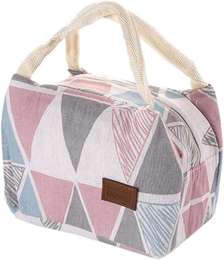 Xixini Men Women Fashion Print Portable Waterproof Insulated lunch Bag Food Storage Bags,Ideal for Home/Office/School/Picnic/Camping Pink