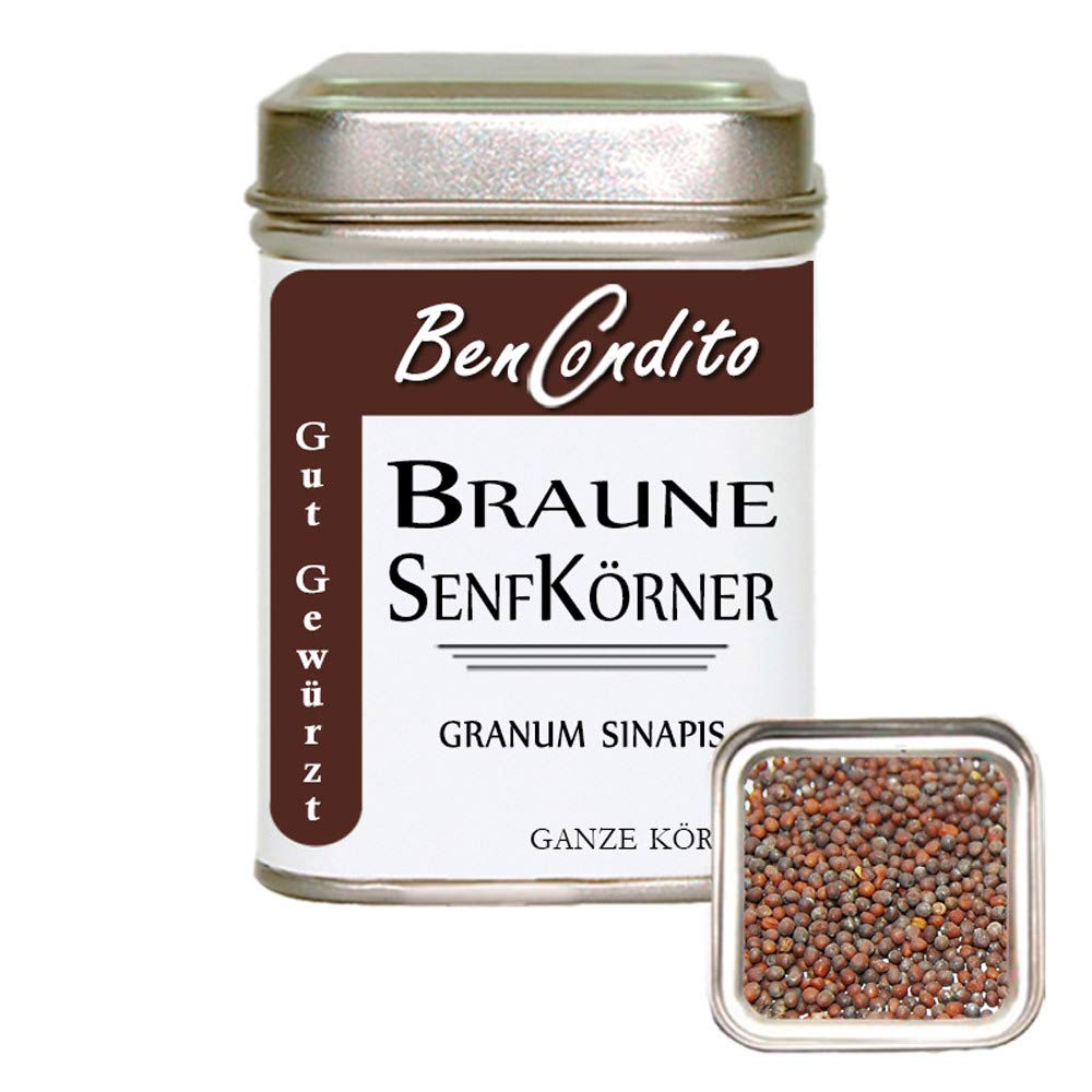 BenCondito I Braune Senfkörner - Ganze Senfsaat 130 Gr. Dose : Amazon ...