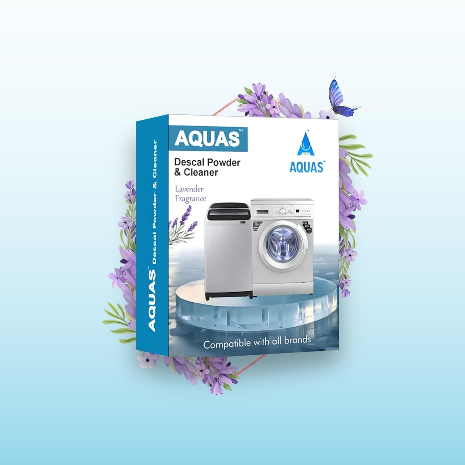 AQUAS β’ Original Descal 300gm Lavender Fragrance | Drum Cleaning Powder Descaling Powder compatible with Top & Front Load Samsung Washing Machine Washing & Drum Cleaner 3