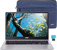 acer Chromebook 315, laptop com tela IPS FHD de 15,6 polegadas (1920 x 1080), Intel Celeron N4500, 4 GB de RAM, 192 GB de armazenamento (64 GB eMMC + 128 GB SD), webcam, Chrome OS, prata brilhante