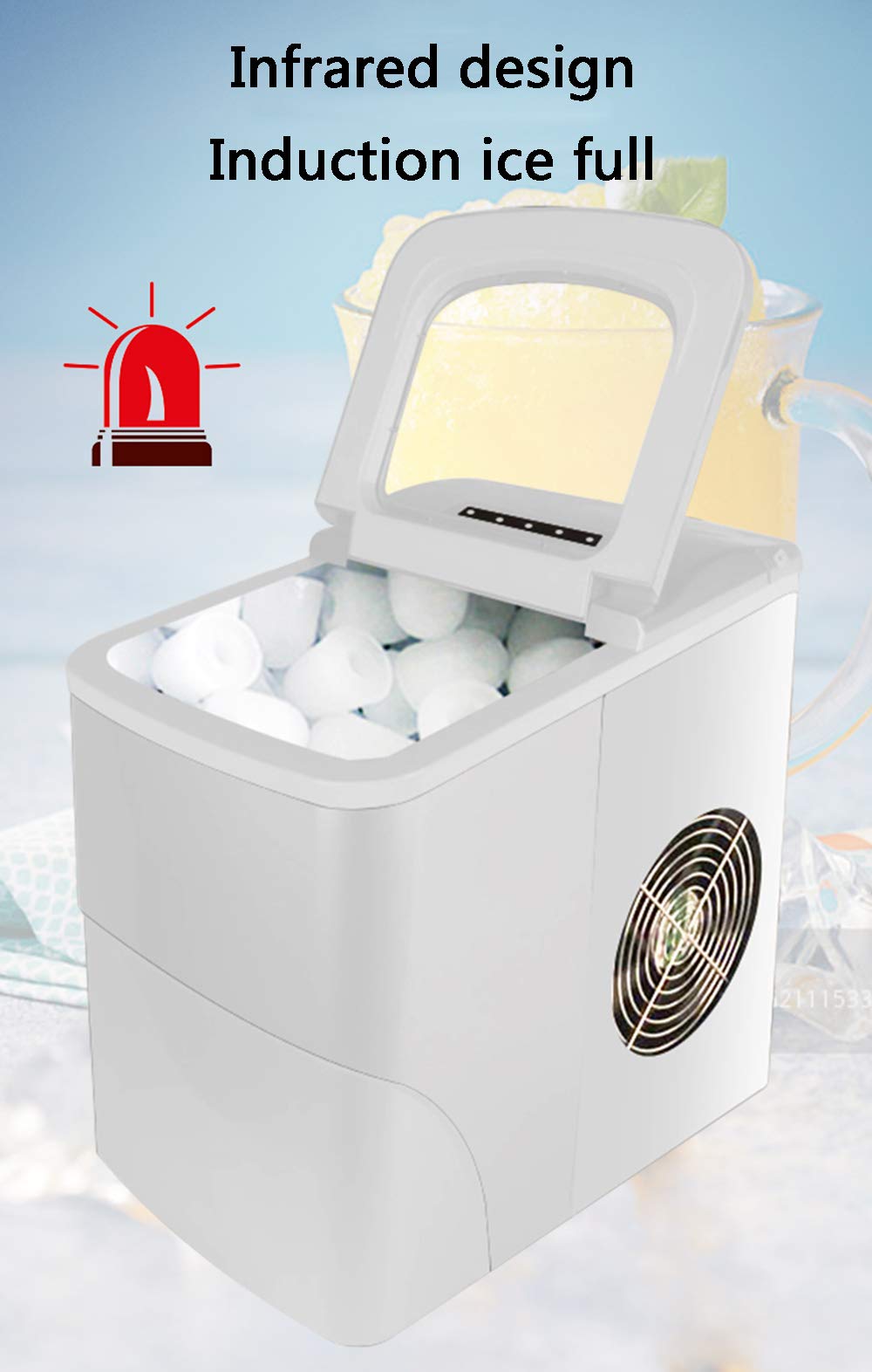 Ice Maker 26 Lb/24h Portable Ice Maker Copper Ice Cube Maker Quick Ice Making Can Choose 3 Sizes Of Ice Cubes on Fridge.com - View 4