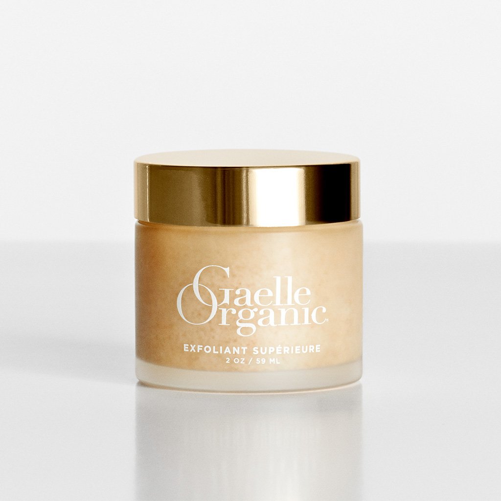 Gaelle Organic Exfoliant Superieure - Natural Facial Scrub with Willow Bark Extract (Salicylic Acid) & Sea Salt for Radiance - 2oz