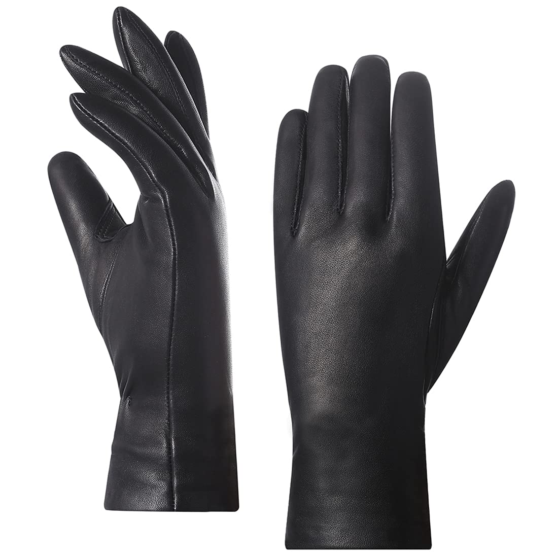 Women's Nappa Lambskin Genuine Soft Leather Lined Cashmere Gloves GL006