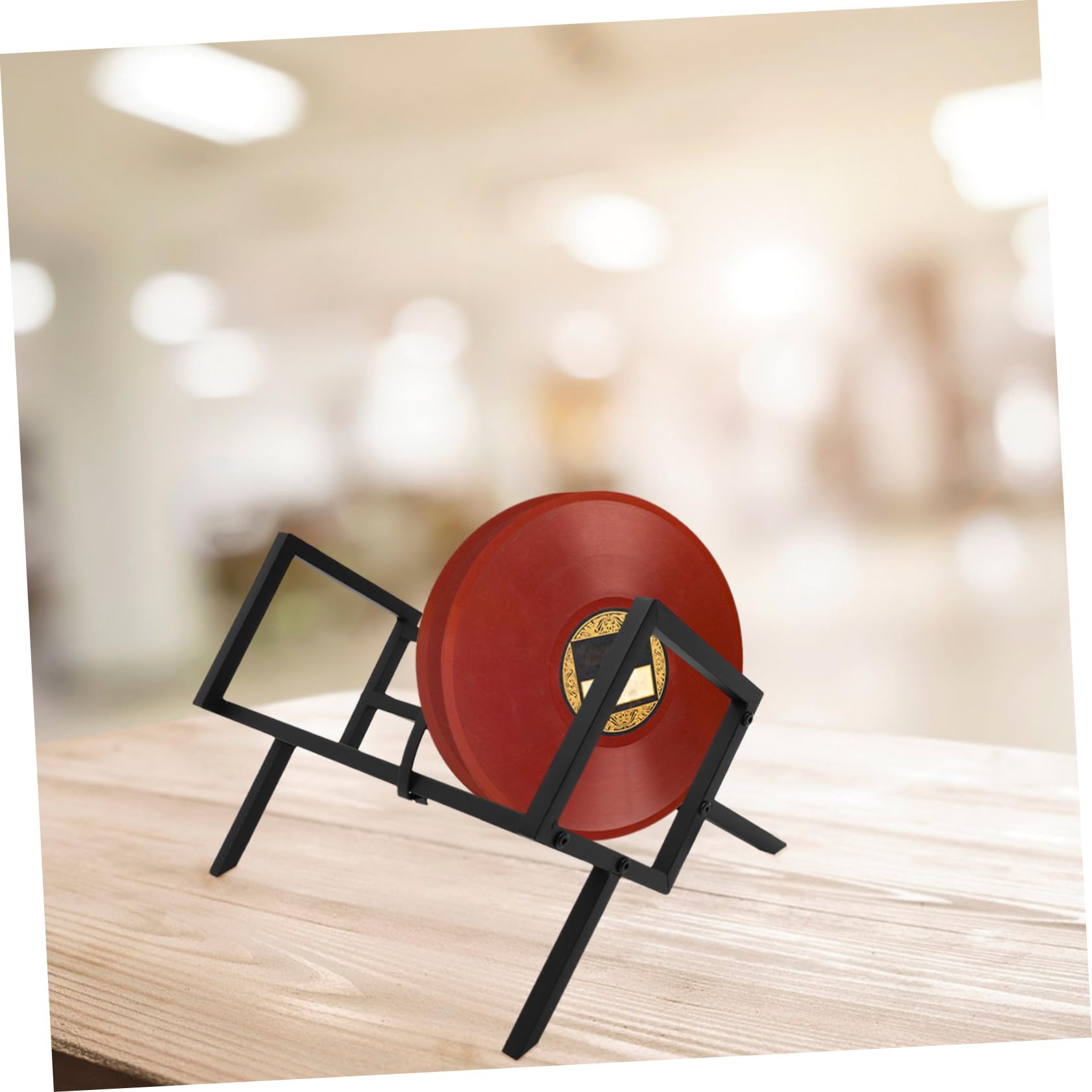 MAGICLULU Supporto Graffi Moderno Vinili per Ferro in Nero Design e Semplice, Scaffale Porta Organizzazione senza CD da Tavolo Casa e Ufficio