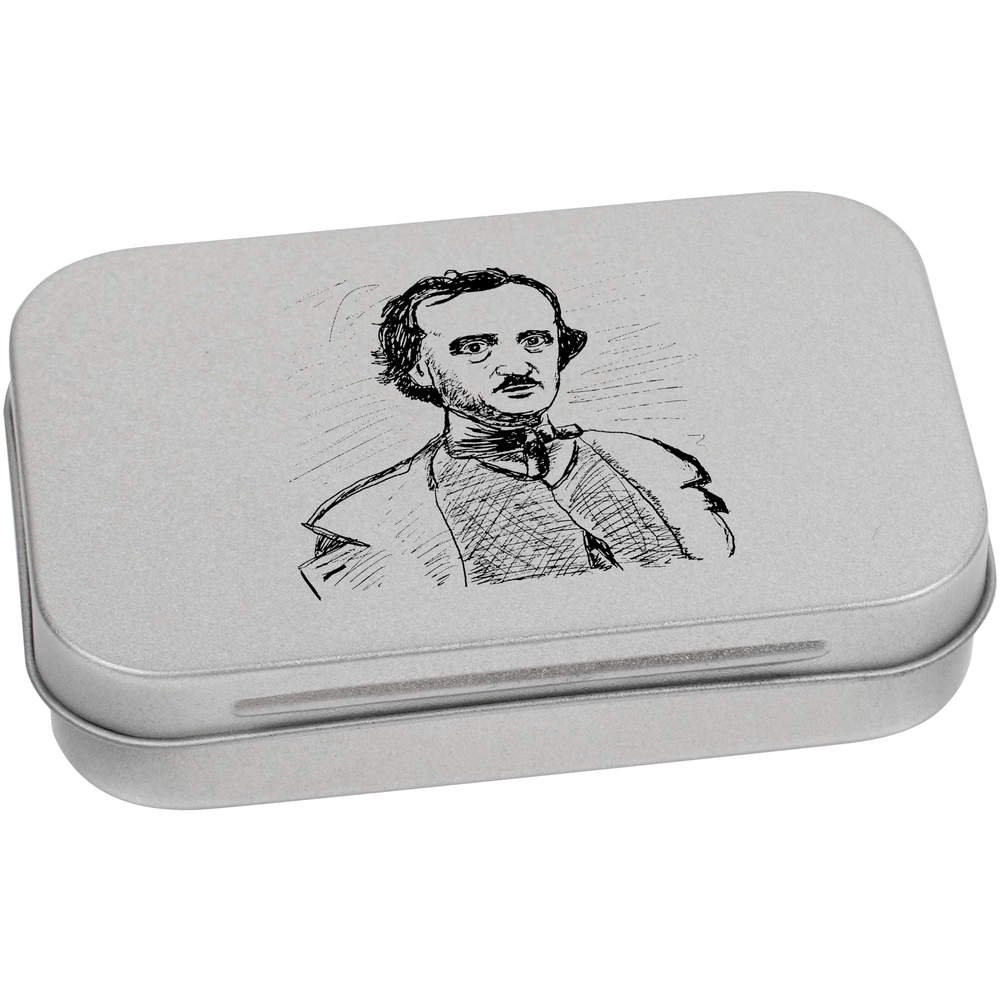 Azeeda 95mm 'Edgar Allen Poe' Metal Hinged Tin/Storage Box (TT00033970)