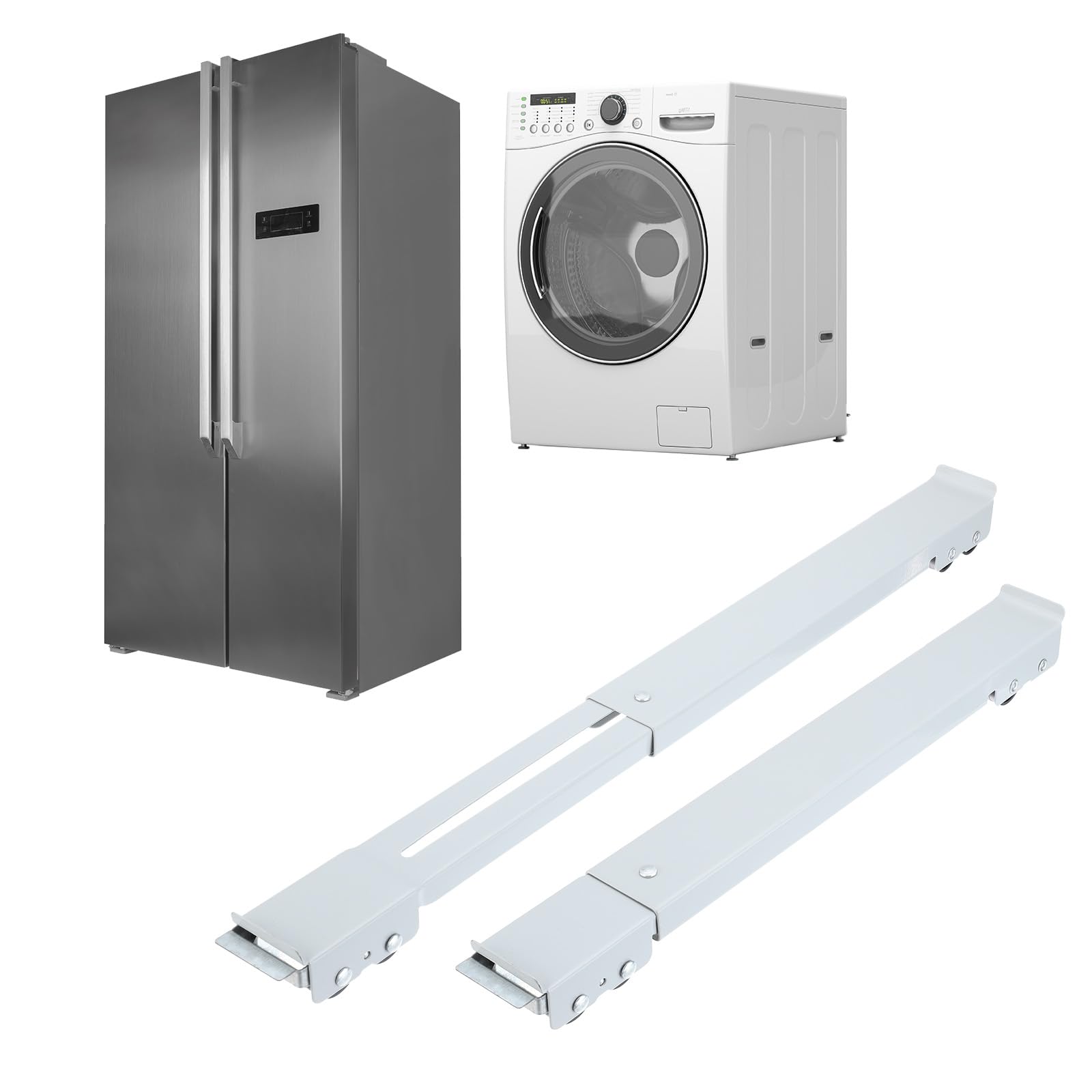 Roulettes pour lave-linge extensible PATIKIL - Support cuisinière et sèche-linge blanc
