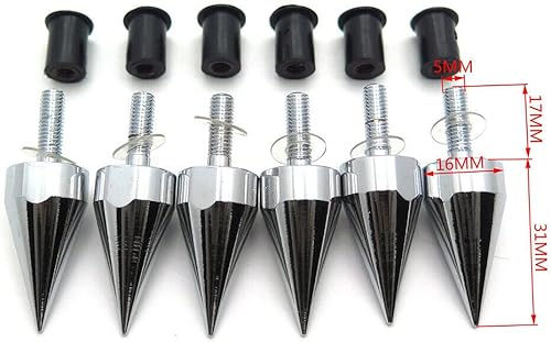 Miniatura 2 de Pernos universales cromados con piezas de montaje compatibles con carenados de parabrisas placa de matrícula B0176SWH2C