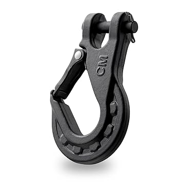 BPFAC ZEAK 3/8 Inch Winch Hook, Clevis Hook Heavy Duty with Safety Latch