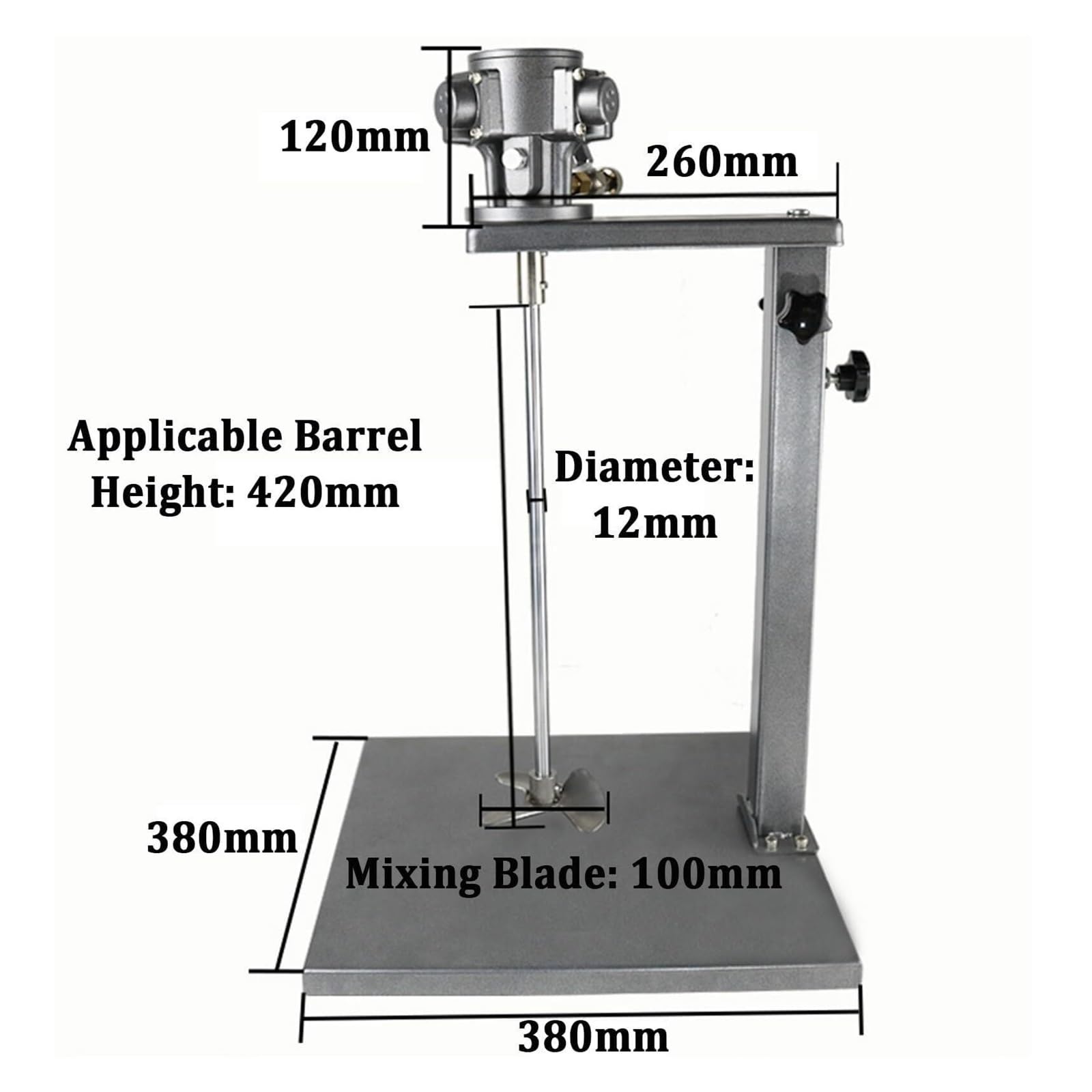 Miscelatore pneumatico for vernice da 5 galloni, agitatore automatico for vernice, agitatore ad aria 1/4 HP con supporto, 0~2600 giri/min, regolabile in altezza