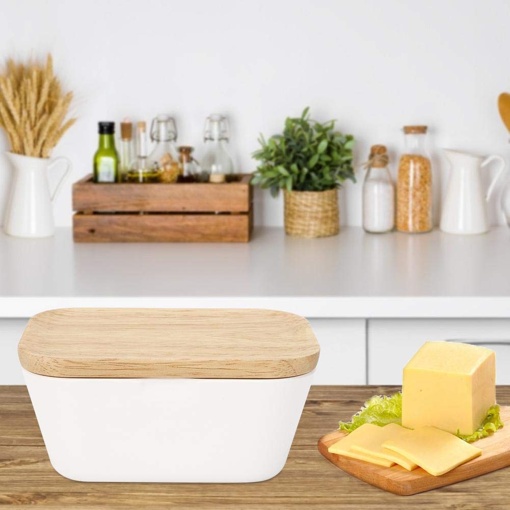 Ceramic Butter Dish with Lid Butter Keeper Container (8Oz)
