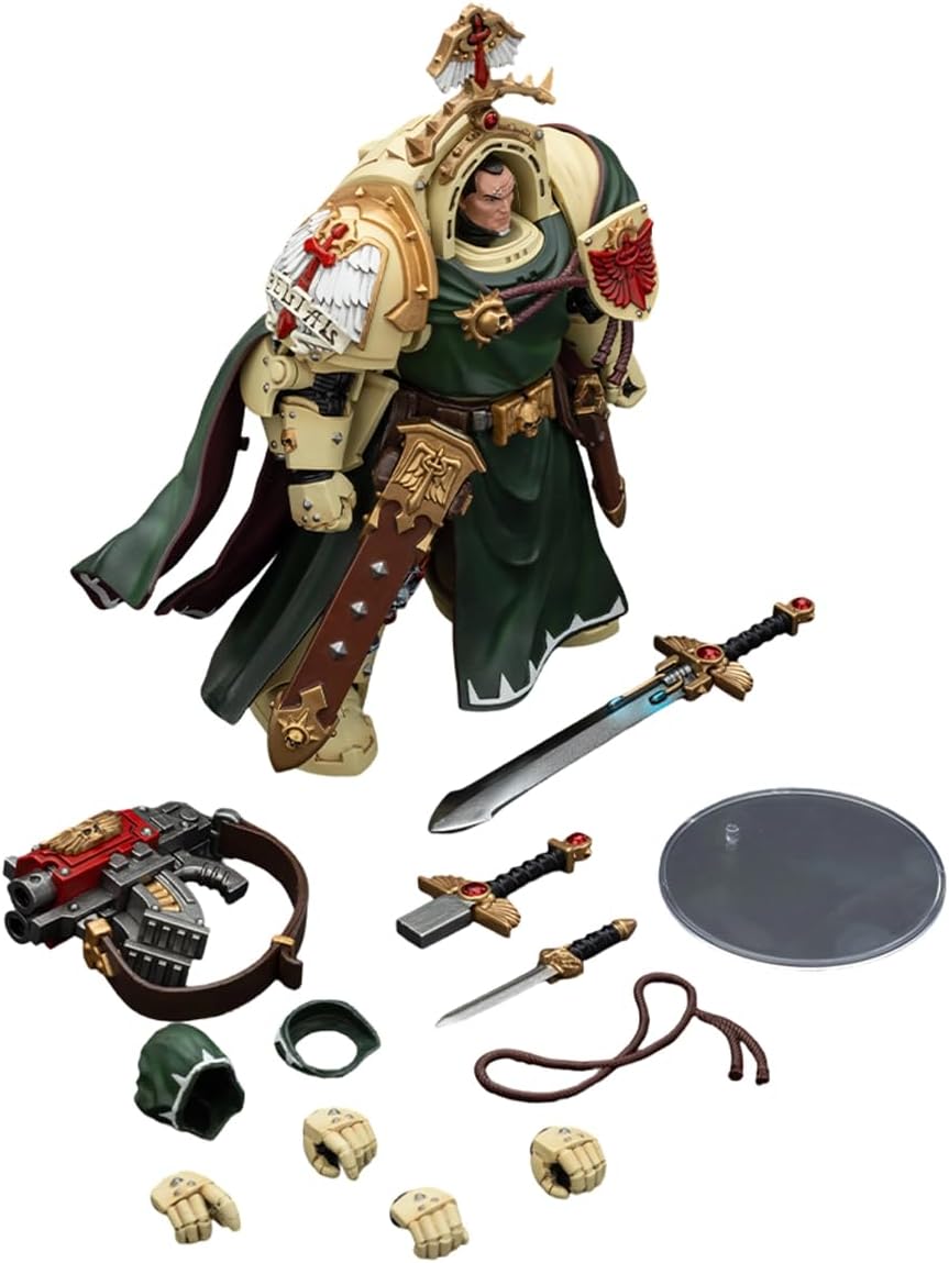 JOYTOY Warhammer 40,000 1/18 Action Figure Dark Angels Belial, Grand Master of The Deathwing with The Sword of Silence and Storm Bolter Collection Model Birthday Gifts
