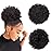 Yinmei Baibian Afro Puff Drawstring Ponytail Kinky Curly Bun Hair Synthetic Short Extensions Hairpieces Updo Hair for Black Women (1B)
