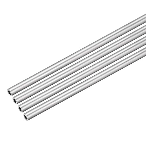 uxcell 4 unids 6063 tubo recto redondo de aluminio sin costura 1 pie longitud 0.078 pulgadas ID 0.117 pulgadas OD