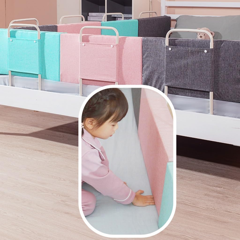 Barandilla de Cama para Niños Pequeños, Actualizar Reforzado Protector de Cama, Protección contra Caídas, Barandilla de Cama de Bebé para Adultos, Niños, Twin, para Colchones de 5-30cm (Color : Grau
