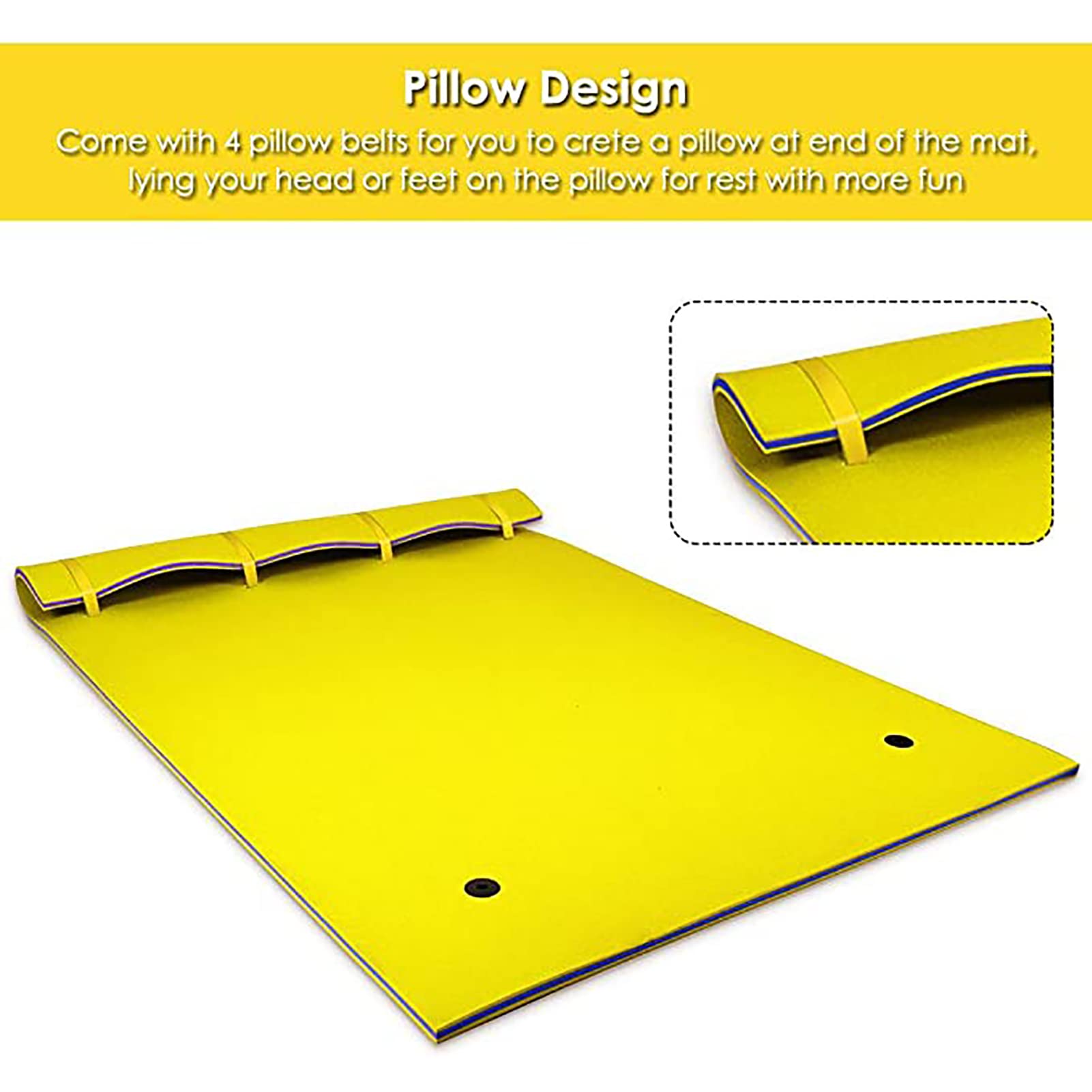 Colchoneta Flotante para Exteriores, Ideal para Playa, Lago, océano, Piscina, Gran tamaño, 3 Capas, Espuma Resistente al desgarro, Gigante, para Nadar y Broncearse.