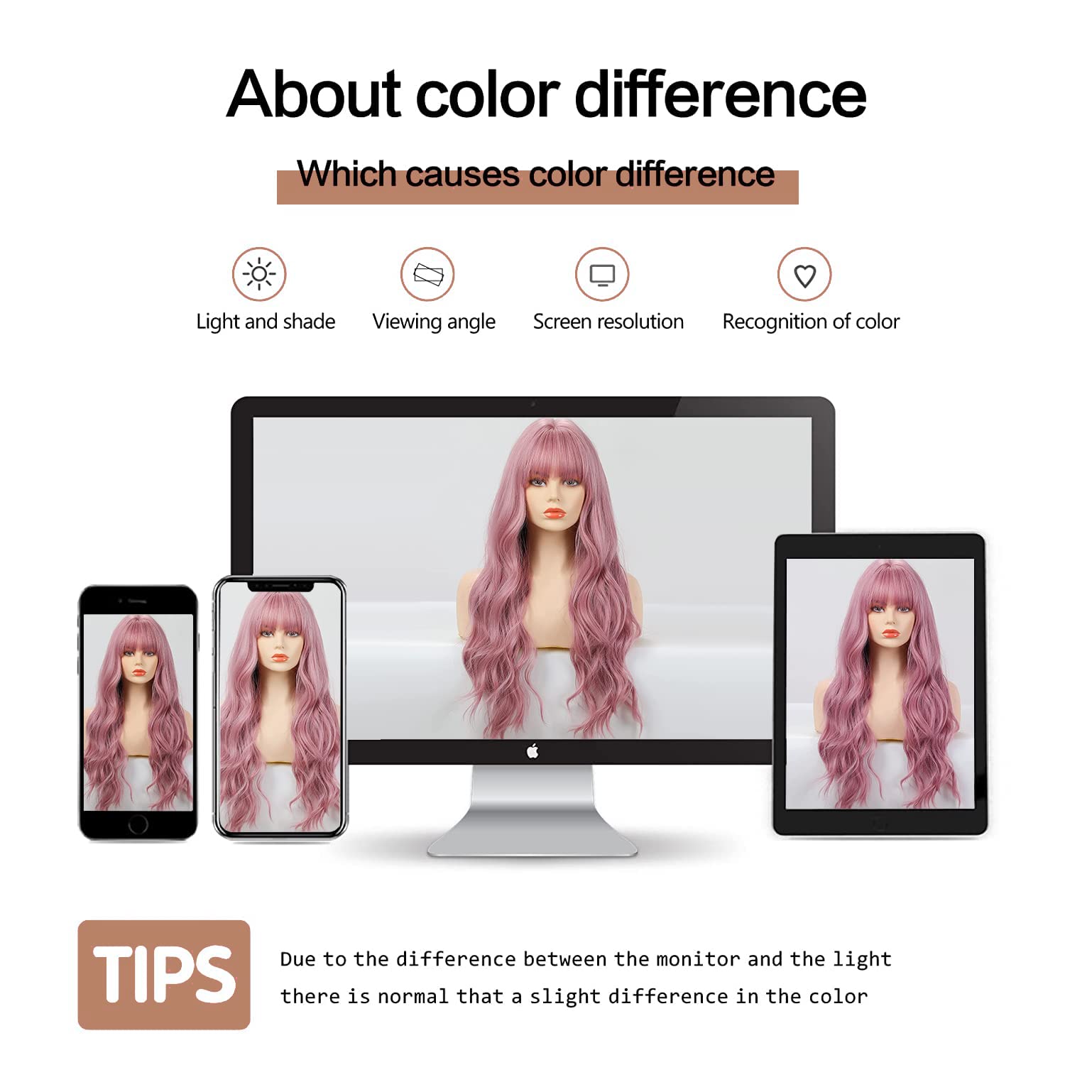 Esmee Long Straight Natural Synthetic Hair Layered Wigs for Women with Dark Roots for Daily Party Use-24 Inches: Pink