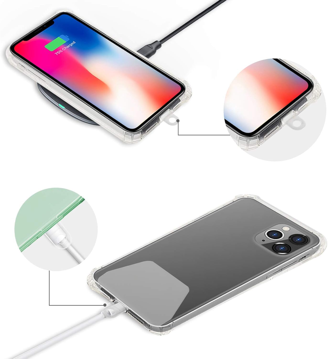 Takyu Cordino Universale Per Cellulare Regolabile - Grigio, Con Toppe Adesive Per Smartphone 4.7-5.5 Pollici