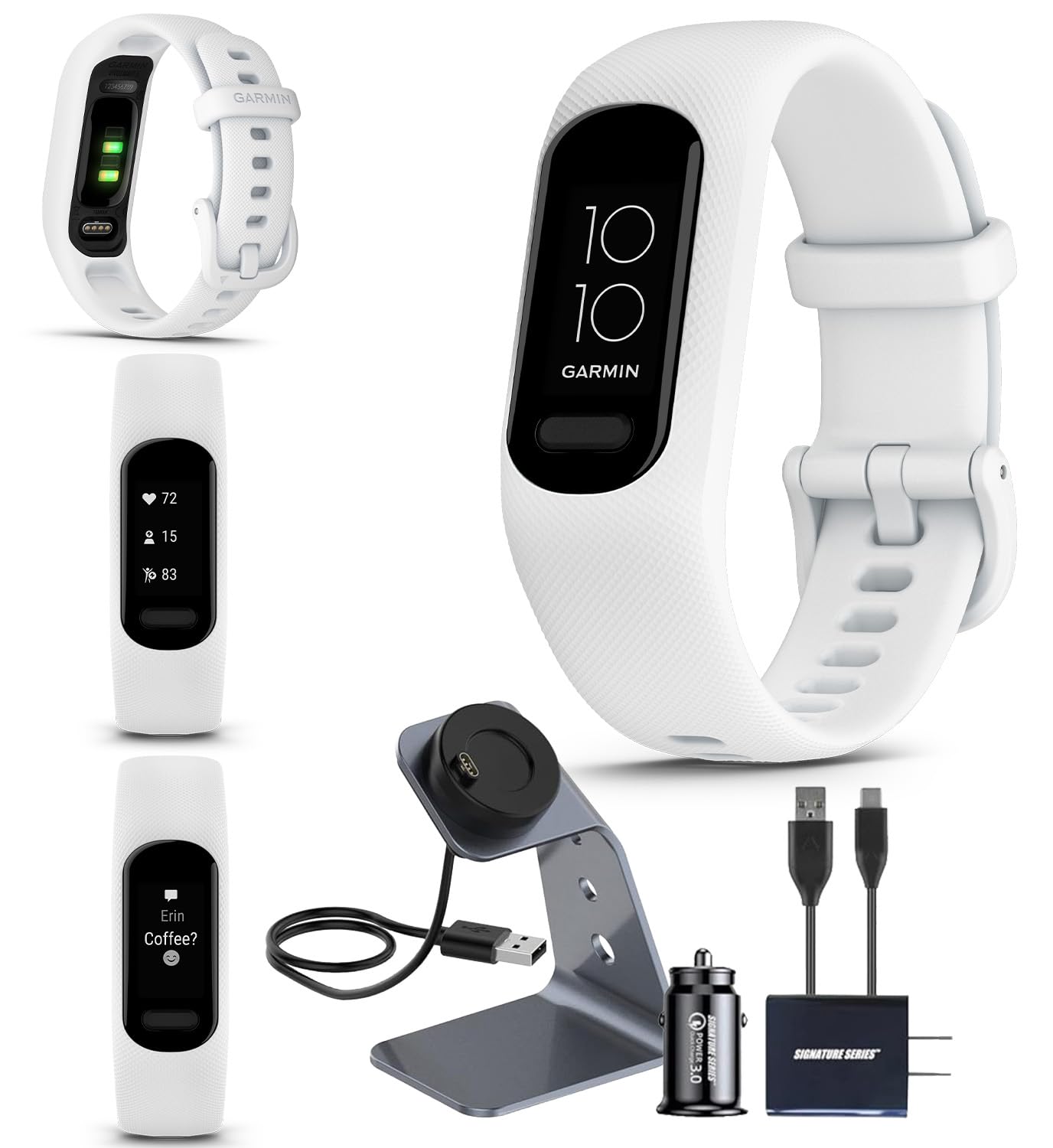 long-lasting garmin vivosmart 5 fitness tracker with signature charger bundle