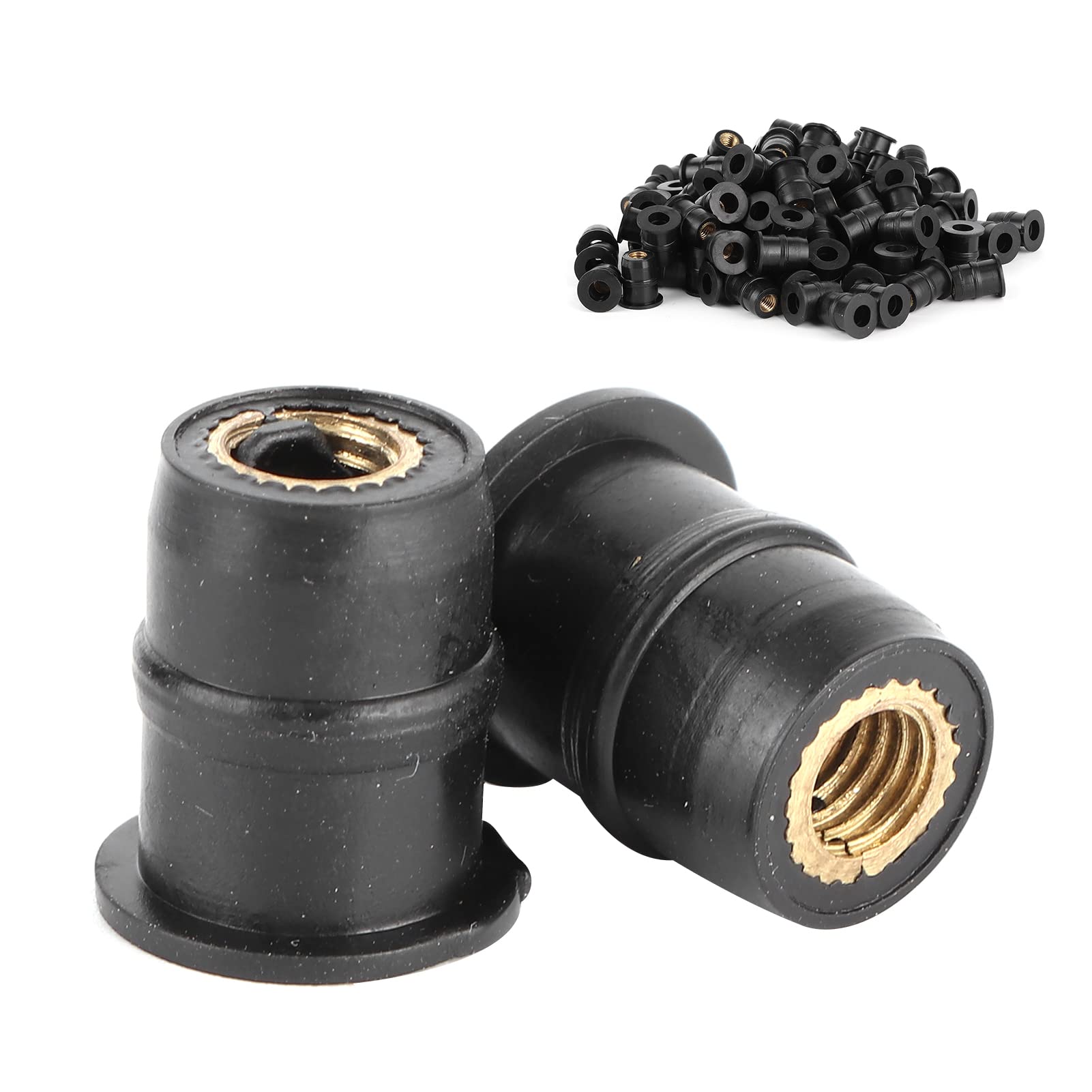 100PCS M5 Rubber Well Nuts,Universal Metric Motorcycle Windscreen Fairing Fastener Fixing Tool (B(100pcs))