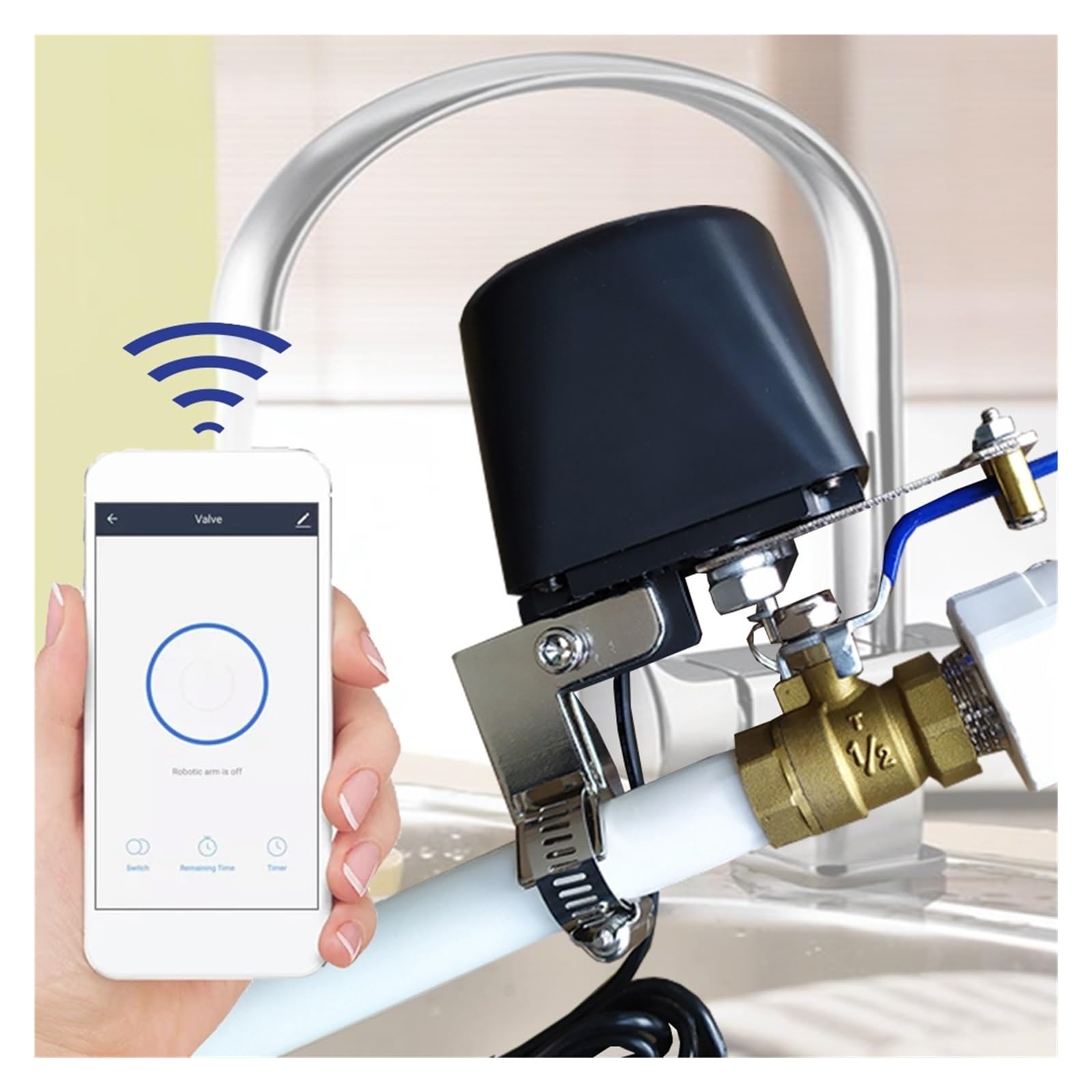 Tuya ZigBee WIFI Control Inalámbrico Inteligente Válvula De Agua De Gas Controlador De Automatización Del Hogar