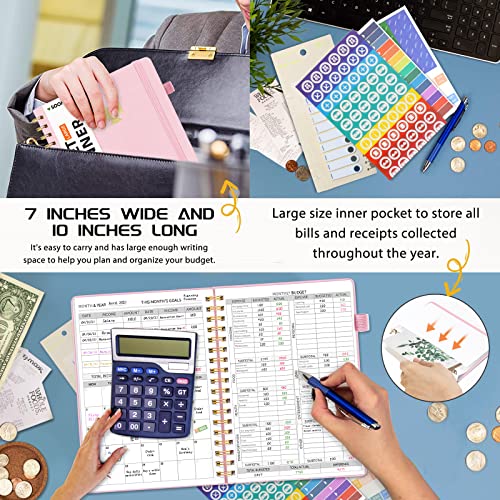 Budget-Planner-2024-2025-Monthly-Bill-Organizer-With-Pockets-Undated-Financial-Organizer-with-Expense-Tracker-Notebook-Budgeting-Journal-and-Budget-Book-to-Control-Your-Money-Large-Size-7-x-10
