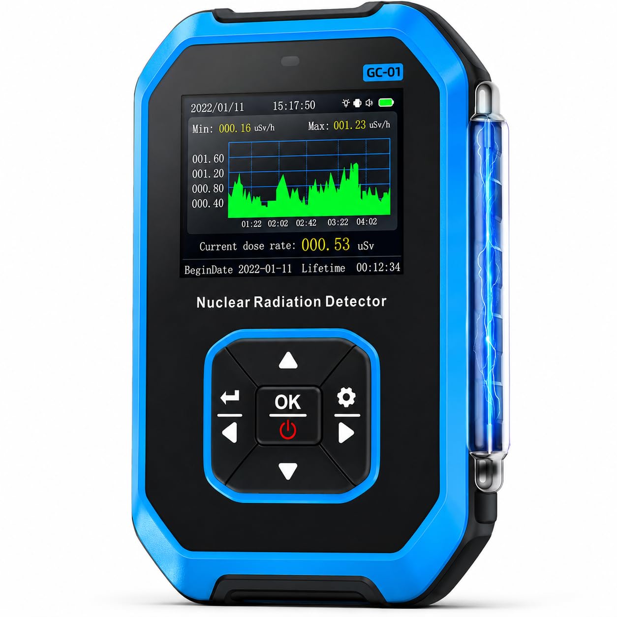 FNIRSI GC-01 Geiger Counter Nuclear Radiation Detector,Curve Display