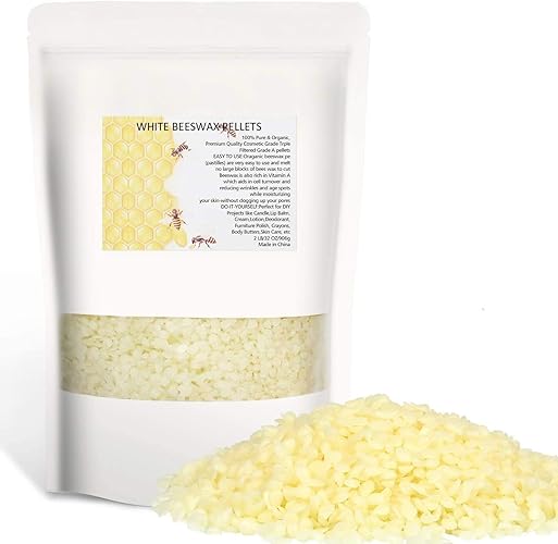 Howemon White Beeswax Pellets 2LB 100% Pure and Natural Triple Filtered for Skin, Face, Body and Hair Care DIY Creams, Lotions, Lip Balm and Soap Making Supplies - 32 Fl Oz (Pack of 1)