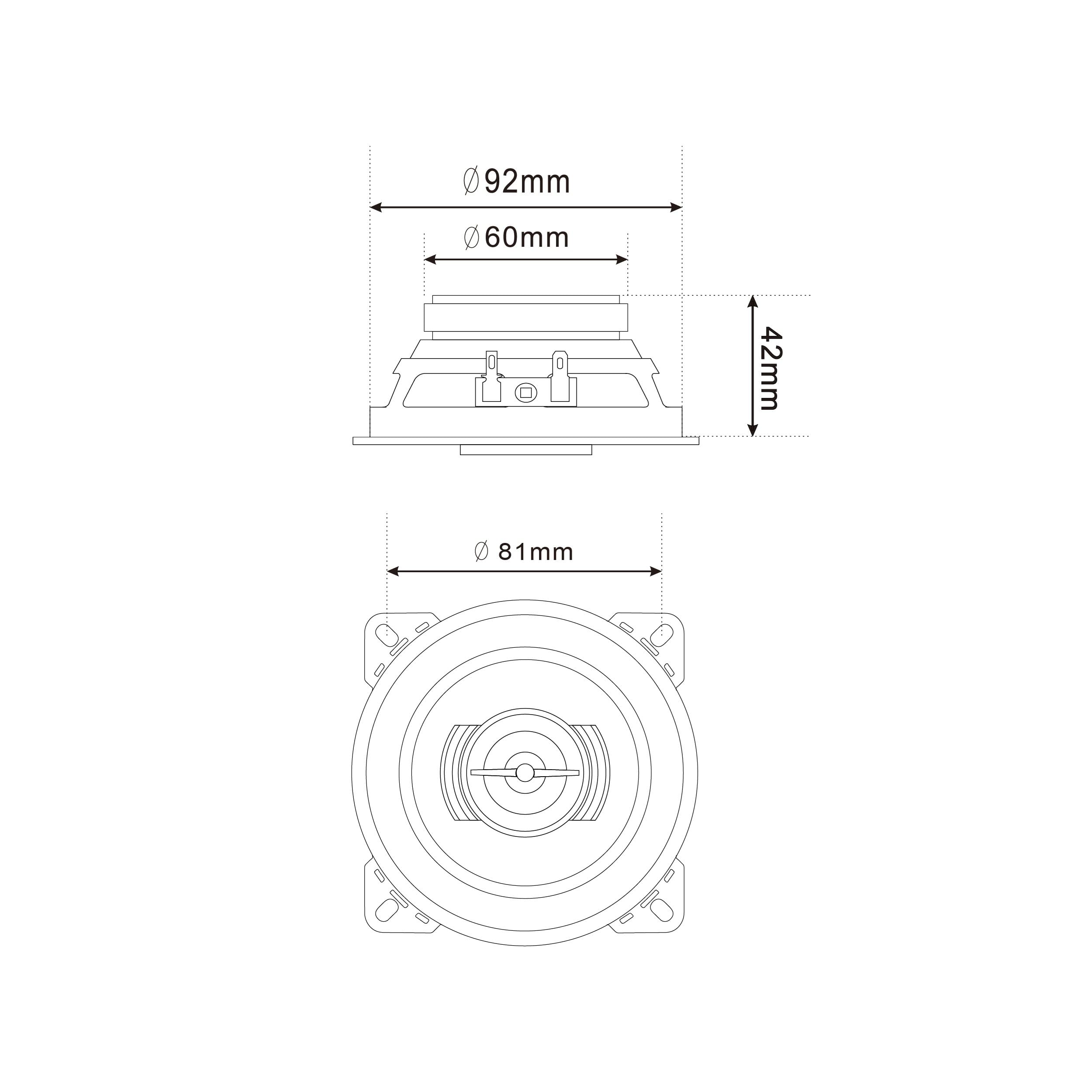 Caliber Haut Parleur Voiture - 2X Enceinte Voiture 80W - Haut Parleur coaxial 3 Voies - Noir - 10 cm - 30 mm Tweeters