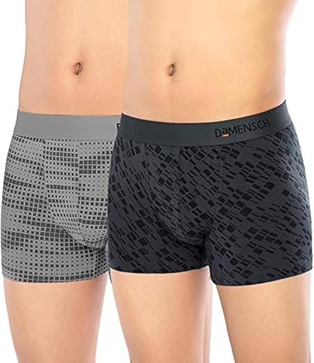DAMENSCH Regular Fit Printed Trunks for Men Pack of 2| Mircromodal, Elastane Fabric, Anti-bacterial and Microfibre Waistband
