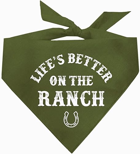Life Is Better On The Ranch Country - Bandana para perros (Military Green, OS 1096)