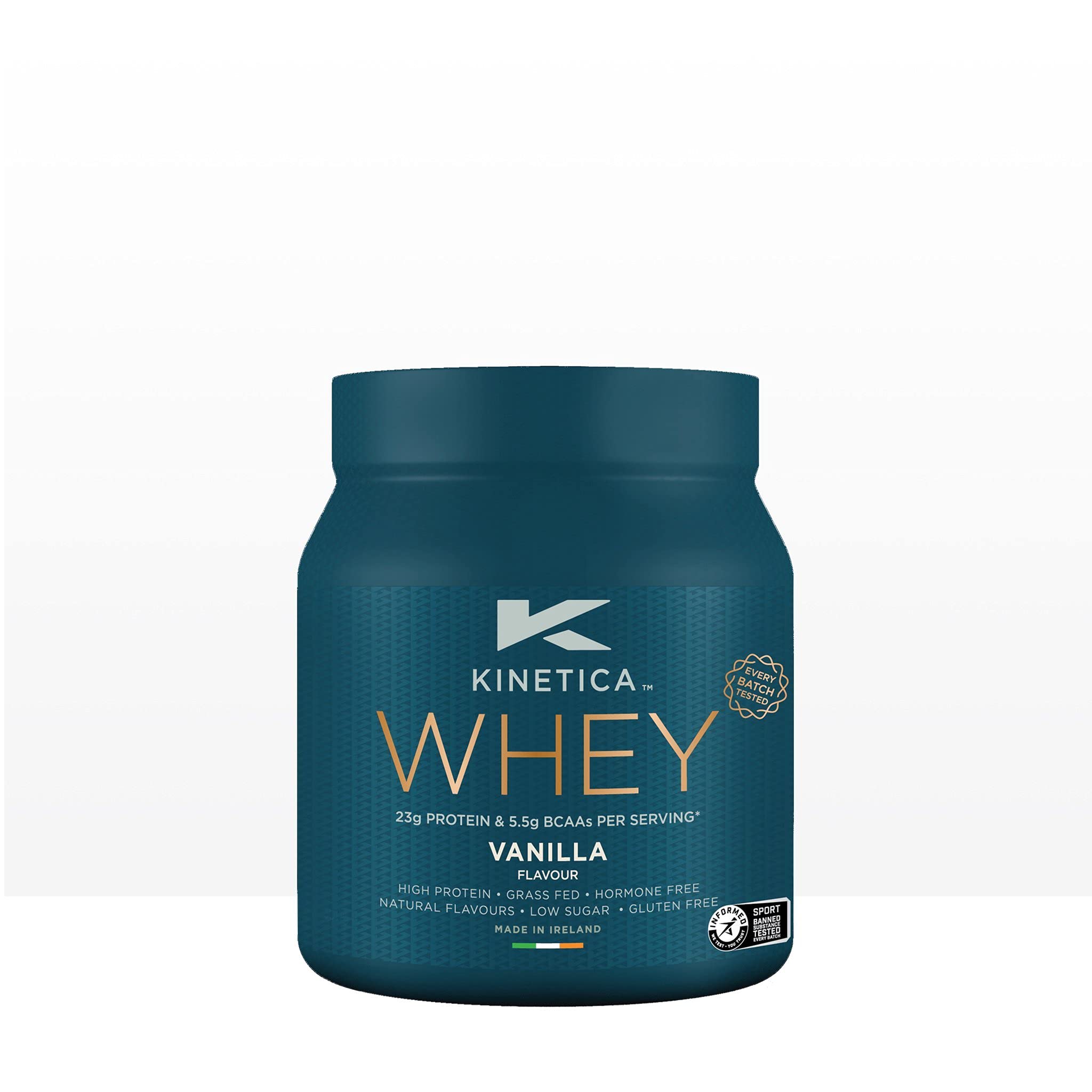 Kinetica Protein Powder Vanilla 300G, 23G Protein Per Serving, 10 Servings, Whey Protein From EU Grass-Fed Cows, Excellent Mixability And Taste
