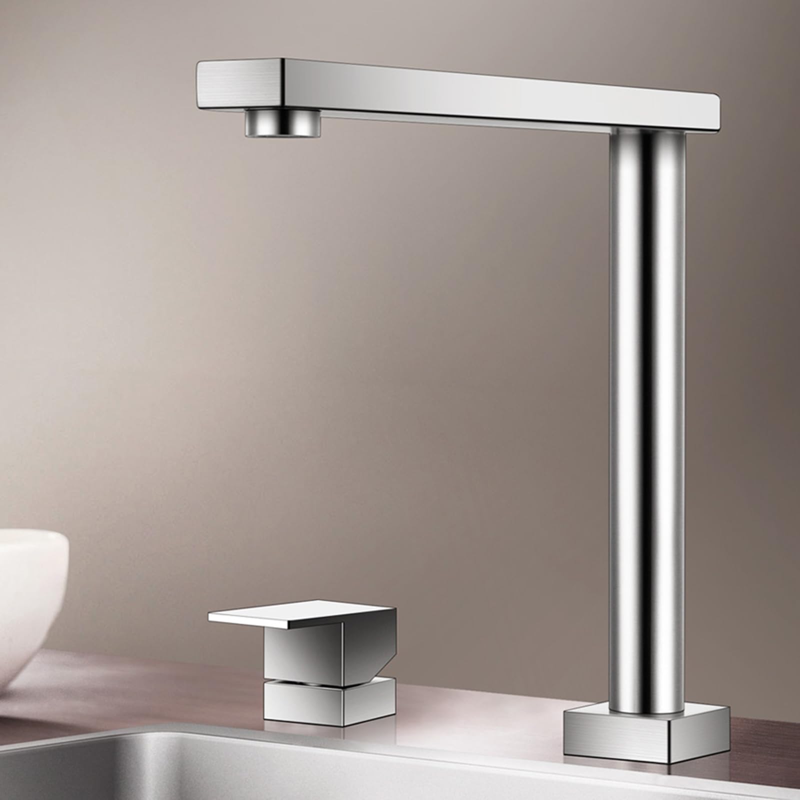 ZYCHSJXA Folding Caravan Tap Brushed Mixer Taps for Kitchen Sink Single Lever Faucet Window Installation
