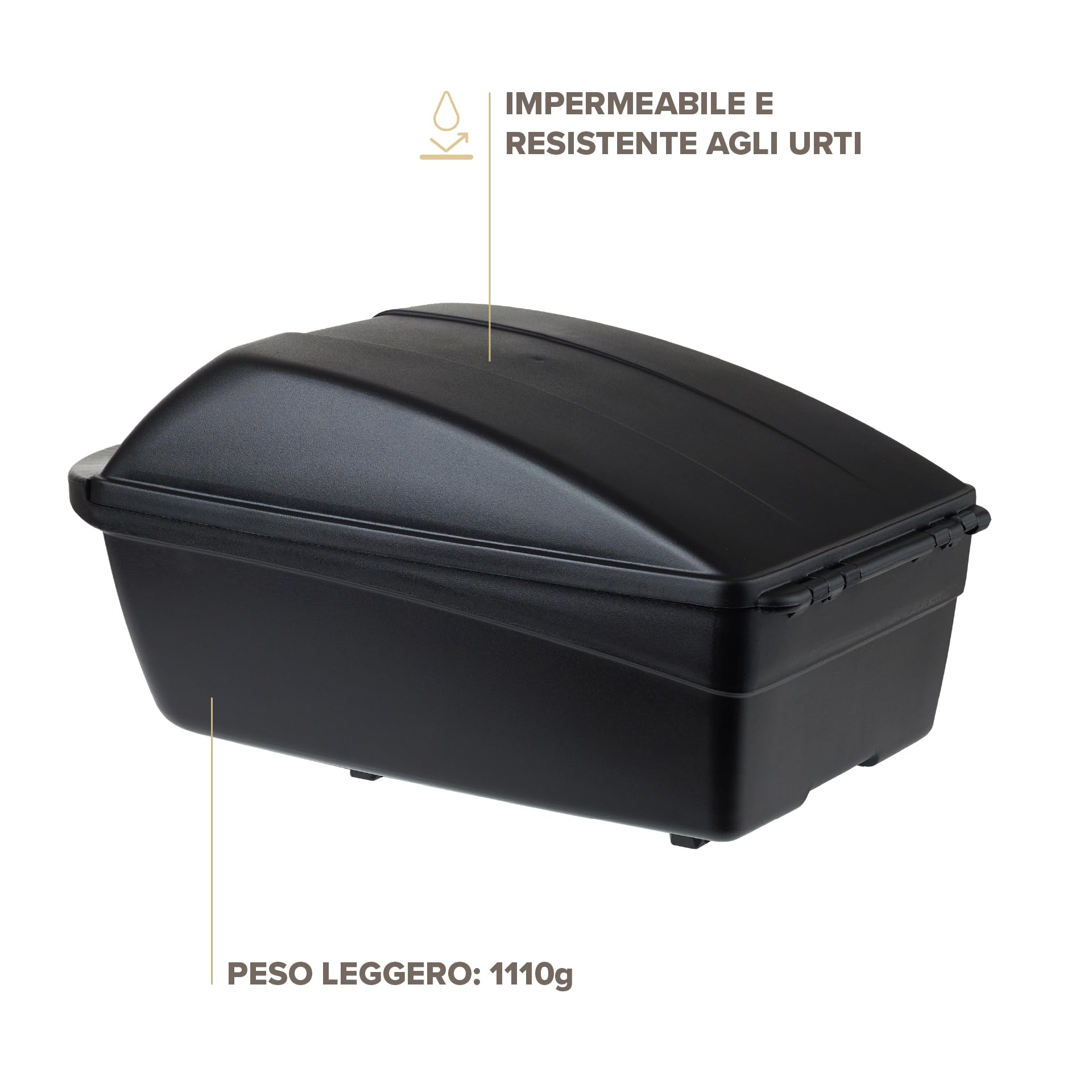 POLISPORT 8870100002 – Bauletto posteriore bici 11L, chiudibile e impermeabile, baule robusto per bici, compatibile con portapacchi MIK e MIK-HD SnapLock, nero