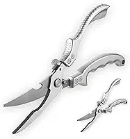 Tesoura de Cozinha Inox Multiuso Profissional 25 CM com Trava de Segurança Cortador Cortar Frango Peixe Legumes Verduras Ossos Carnes Cabo Ergonômico Antiderrapante