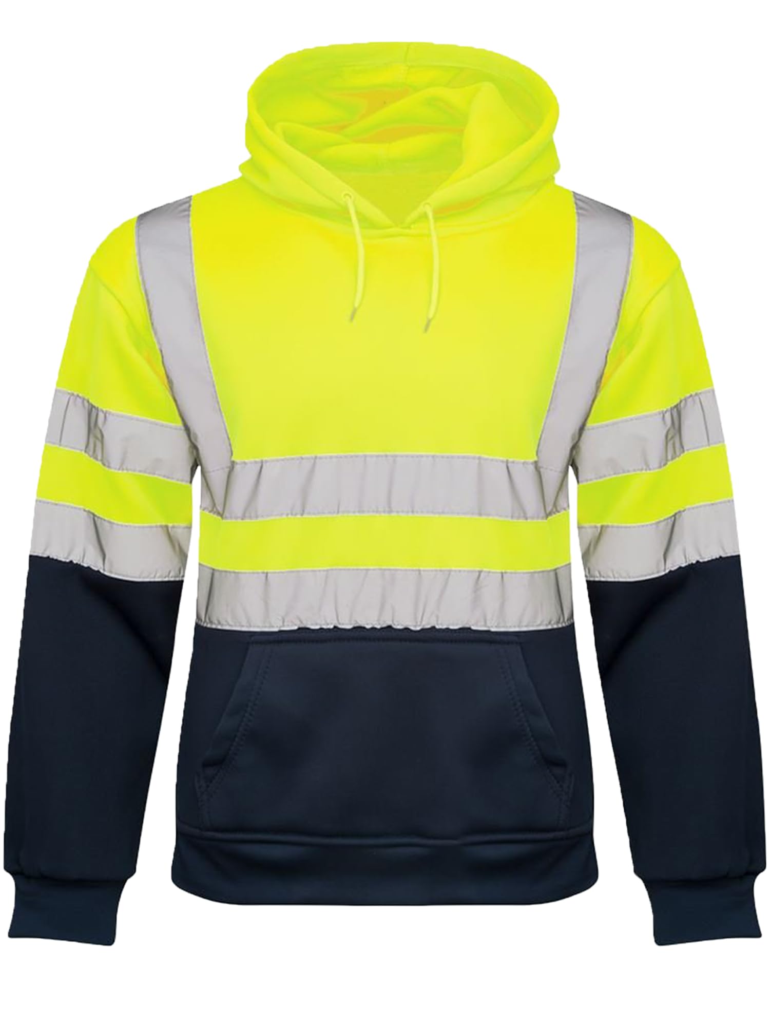 kraftd Mens Hi Vis Hoodie High Viz Hooded Sweatshirt Workwear Hoody With Reflective Tape — view 33