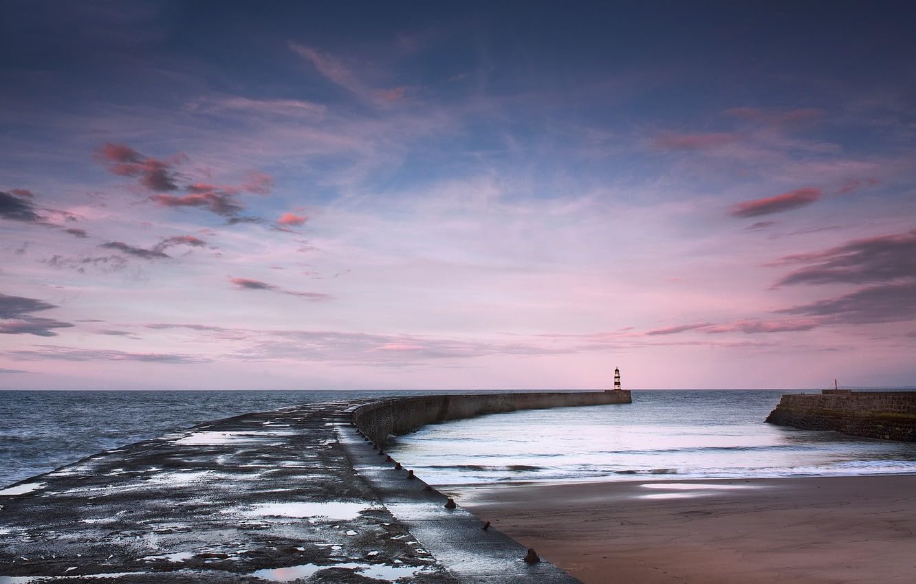 Personalised Photo Jigsaw Puzzle Custom Puzzles from Photos Pictures 1000 Pieces for Adults, Sea, Lighthouse, Pier 26x38CM — image 1
