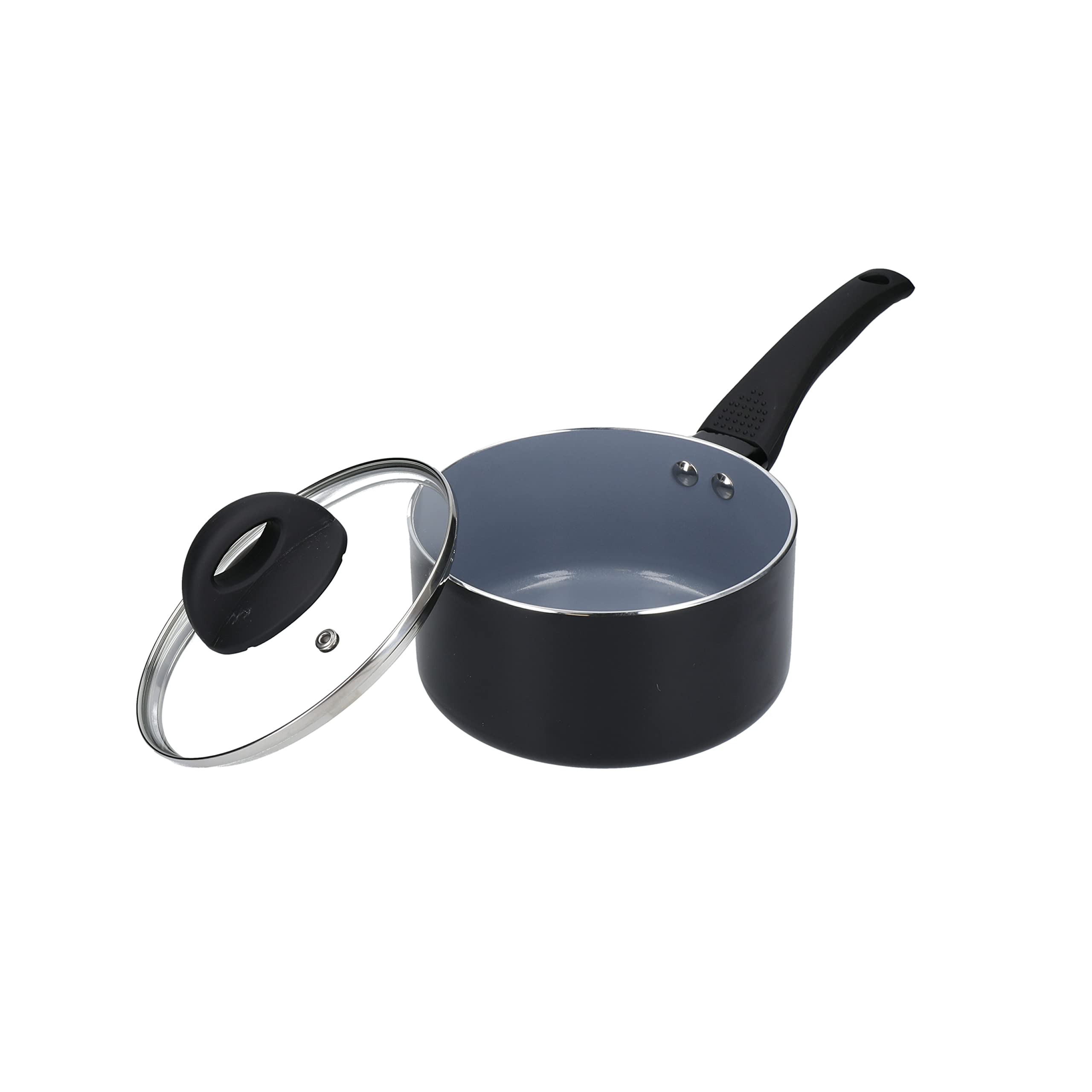 Kitchen Craft MasterClass Induction-Safe Non-Stick Ceramic Eco Saucepan, Black, 16 cm