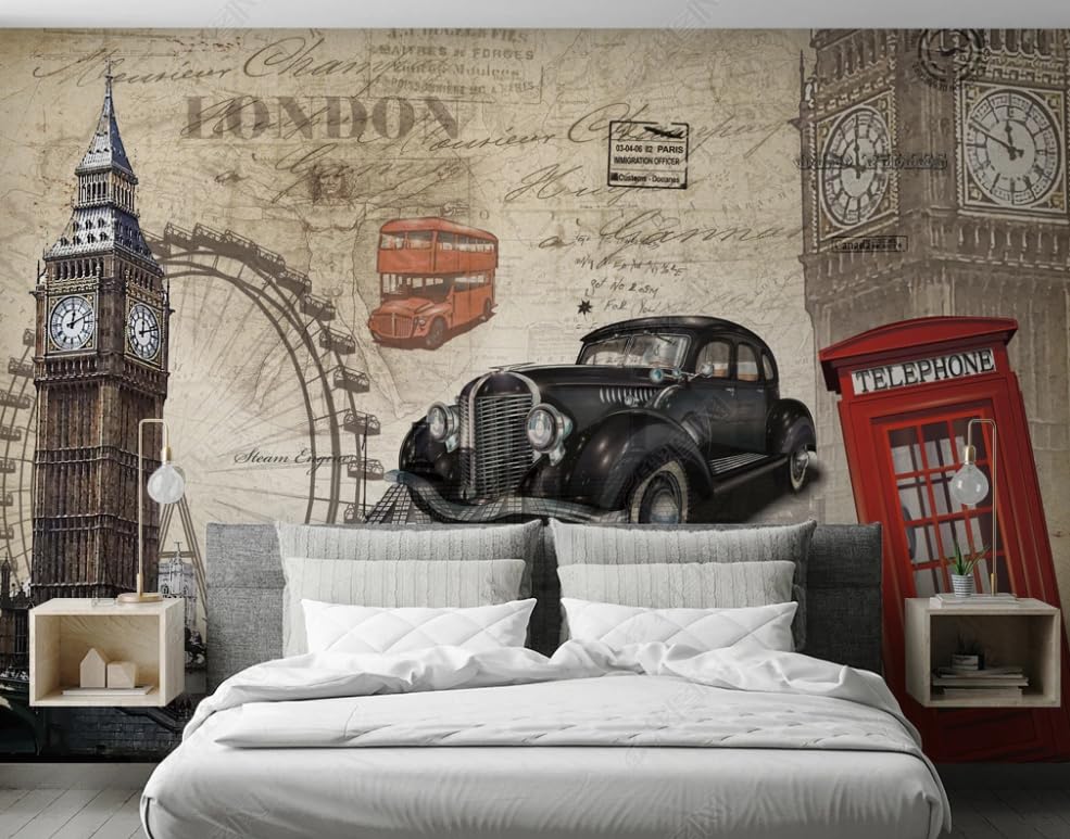 Papier peint intissé rétro poster géant mural salon chambre et restaurant - 2