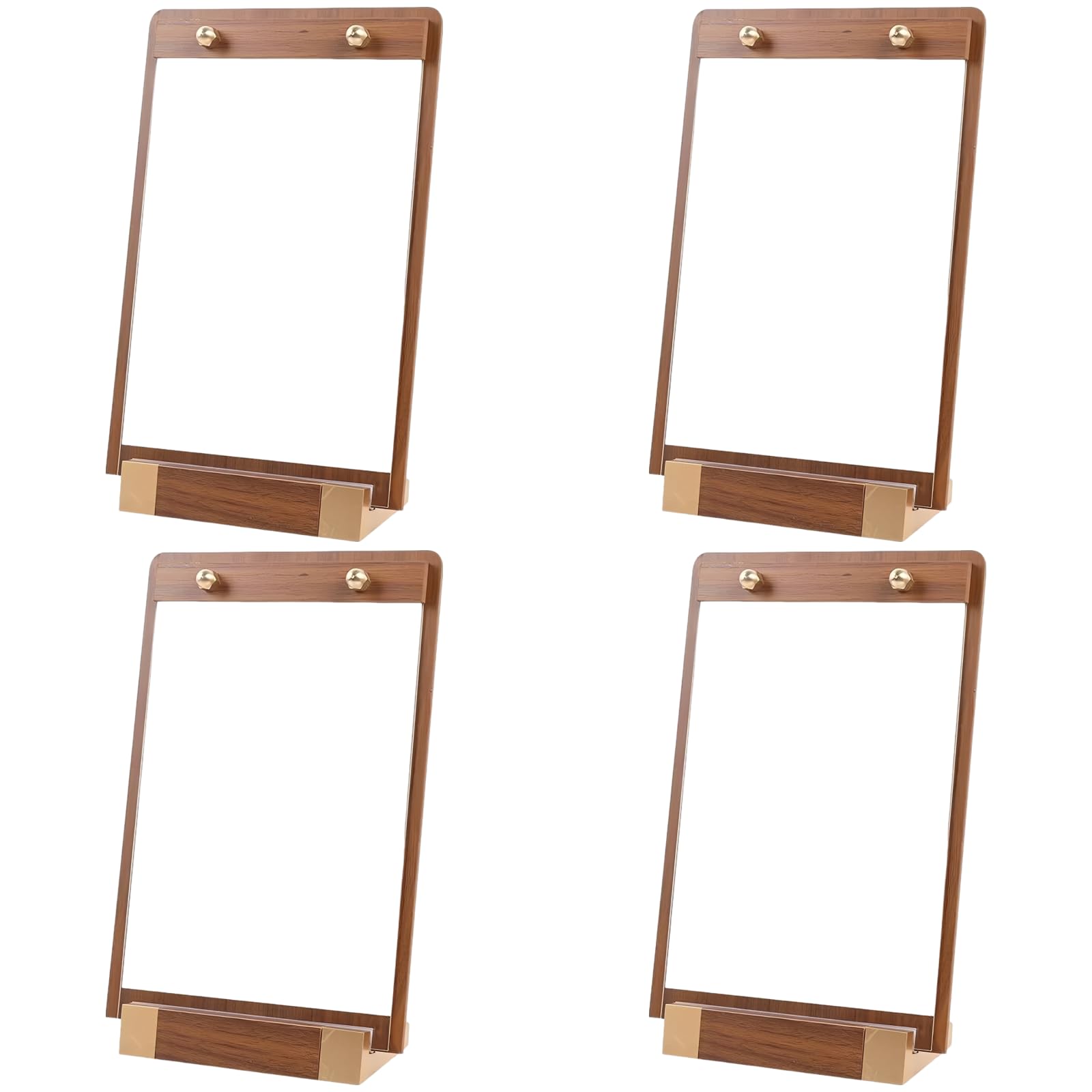 Lot de 4 supports d'affichage de table, porte-menu en bois de noyer 11,7 x 8,3 in / 29,7 x 21 cm, bords arrondis, pour restaurant, mariage, publicité