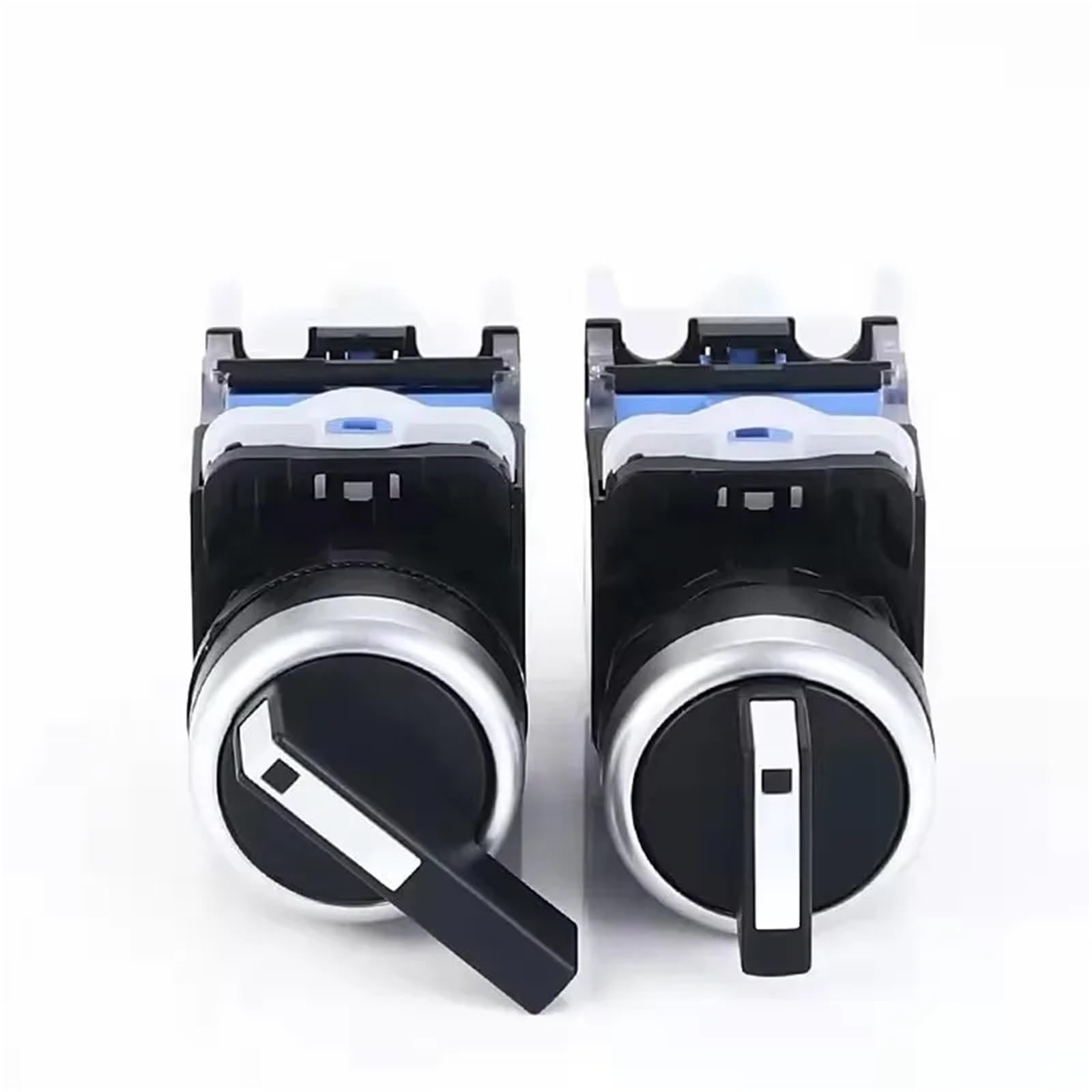 1 interruptor giratorio de 22 mm 1NO1NC/2NO LA38-11X2 20X3 interruptores de autobloqueo/reinicio automático 2/3 posiciones (corto 2 posiciones, 1 NO 1NC, autobloqueo)