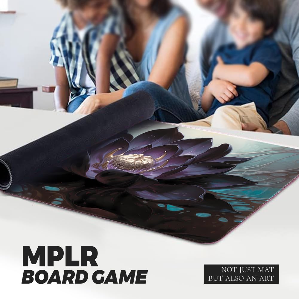Alfombrilla de juego MTG + bolsa impermeable gratis, bordes cosidos, superficie de goma lisa, alfombrilla de juego MTG con zonas (un original ángel de vuelo alabastro) (loto negro, sin zona) - 4