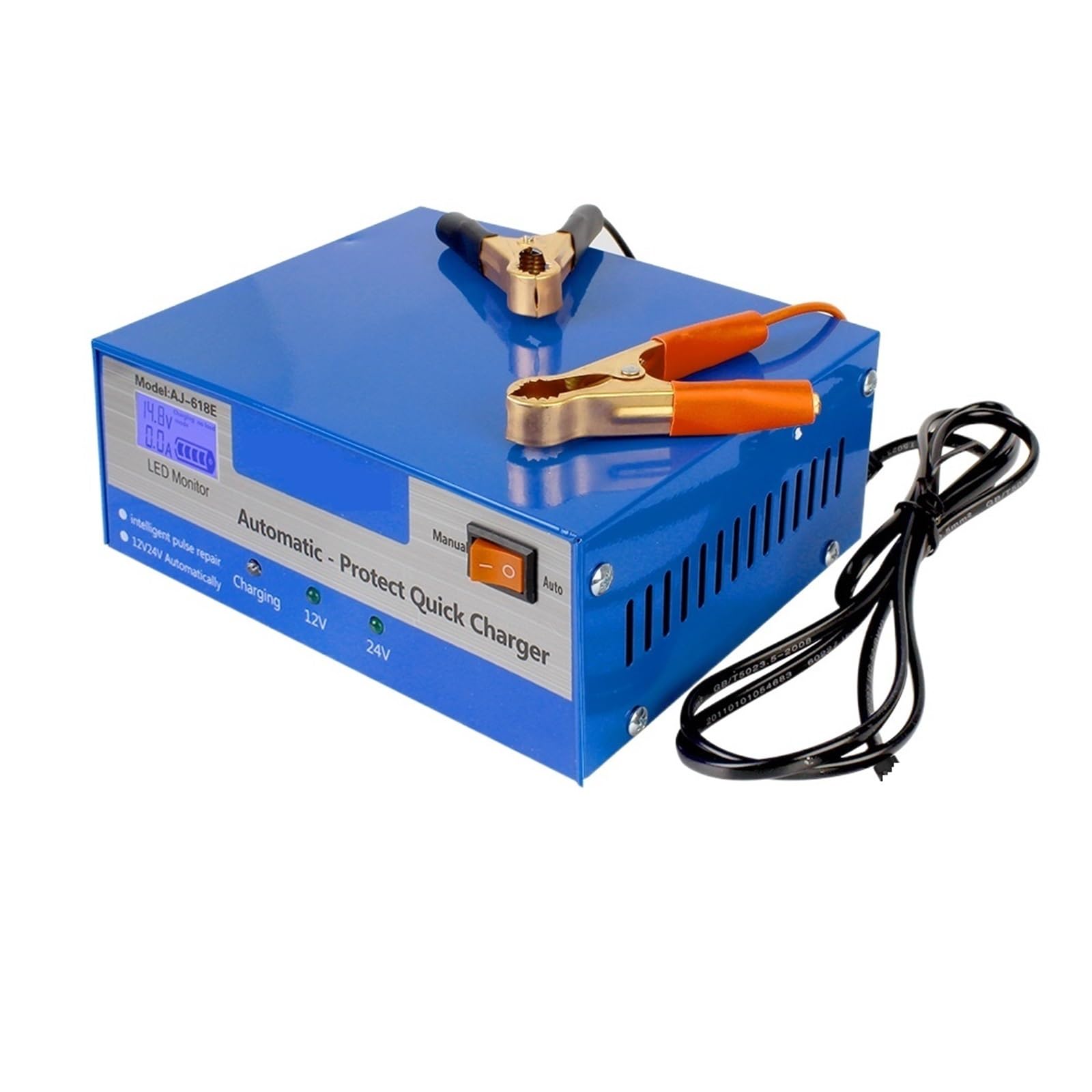 Caricabatteria For Auto Automatico Batteria Al Piombo Completamente Automatica Con Adattatore Riparazione Intelligente Degli Impulsi 200AH 12/24V Facile Da Usare