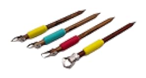 The Original DiamondCore Tools: 4-Pack Pottery Carving Tool Set ‚ P1, P2, P5, X1, Clay Carving, Ceramic Sculpting, Sgraffito, Relief Fluting (Set 1)