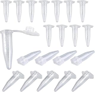 1000 Pieces Centrifuge Tube, 0.5ML Scale Plastic Micro Test Tubes Vial Clear Conical Microtube Plastic Centrifuge Tube with Attached Lid Clear Graduated Test Tube for Laboratory